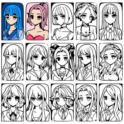 girls that look diffrent anime