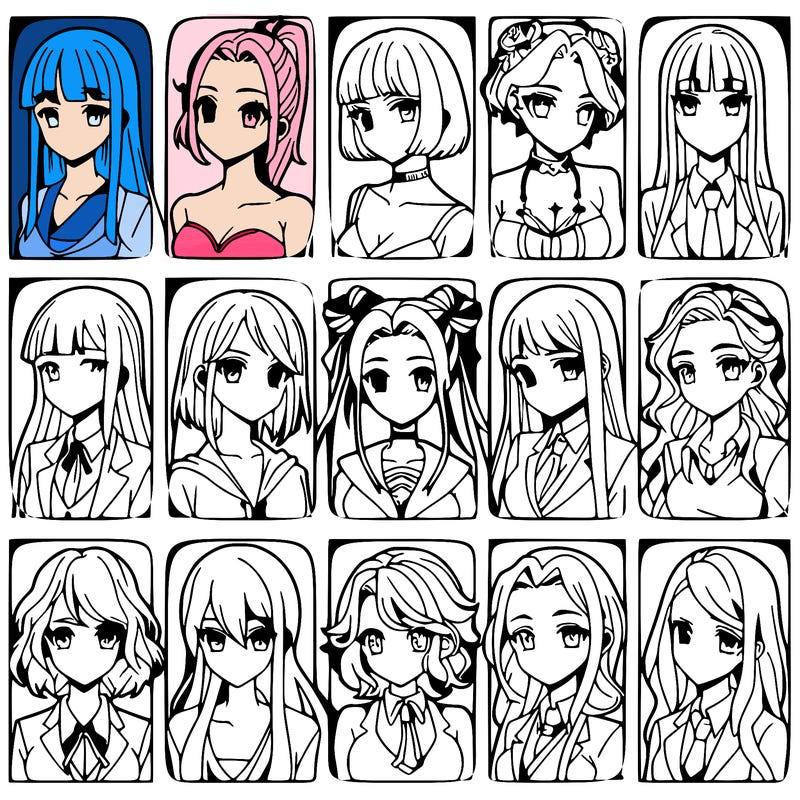 girls that look diffrent anime