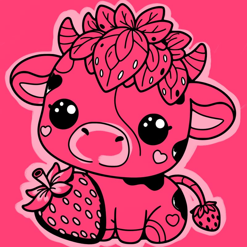 cute strawberry cow