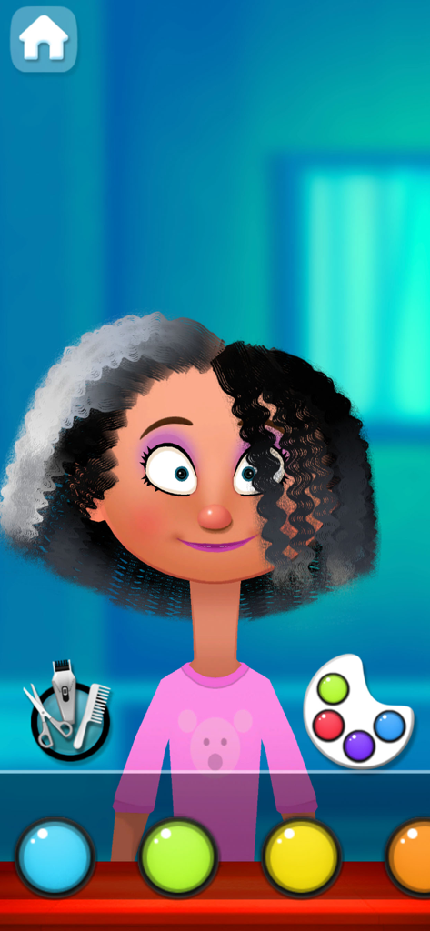 Hair Salon Star - hairdresser - Cartoon character getting a haircut and color makeover in Hair Salon Star game