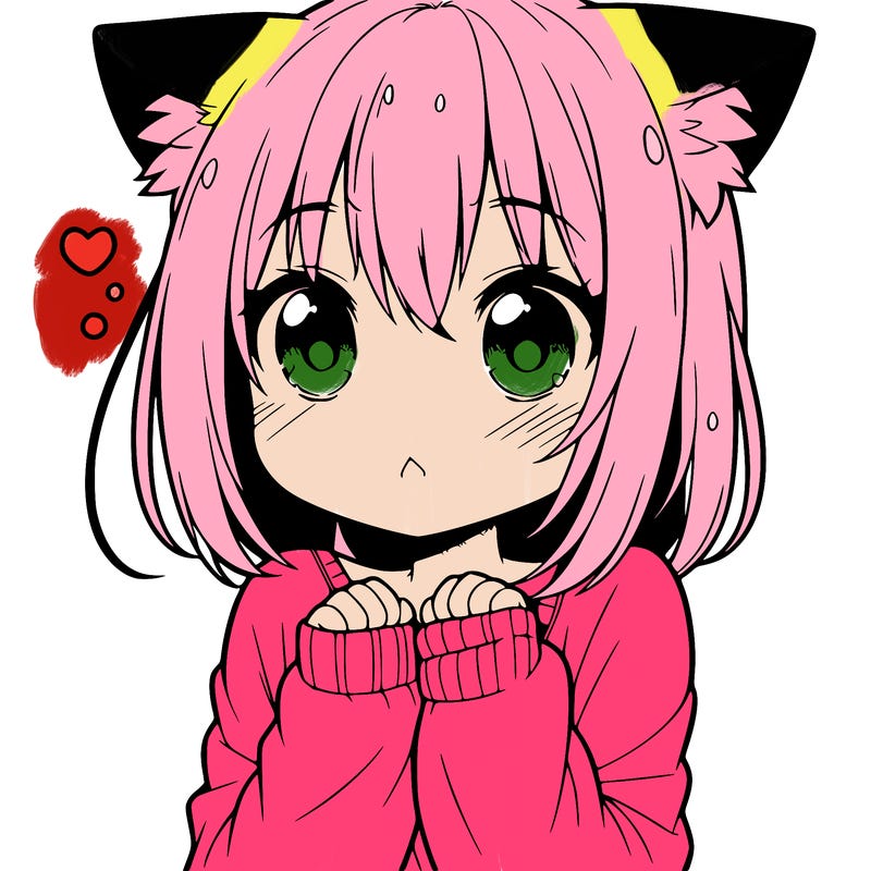 shy anime catgirl