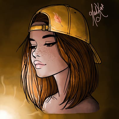realistic  girl with a backwards hat