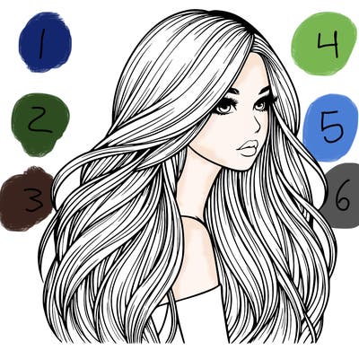 realistic girl with long realistic hair