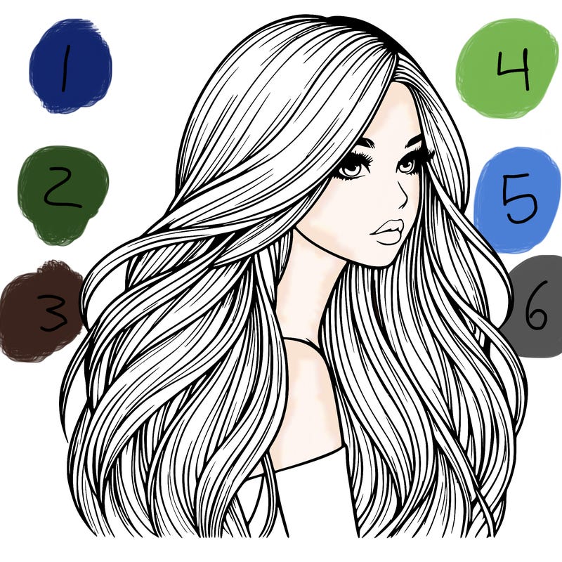 realistic girl with long realistic hair