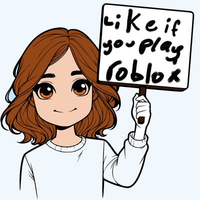 realistic girl holding up a sign