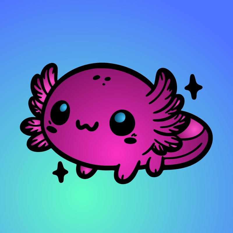 cute easy baby axolotl