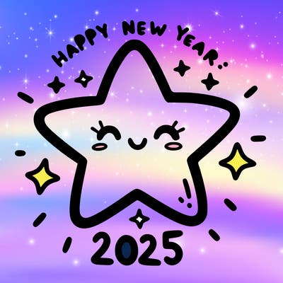happy new year 2025 star wish