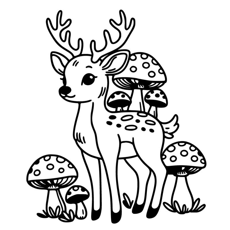 deer with mushrooms growing on it