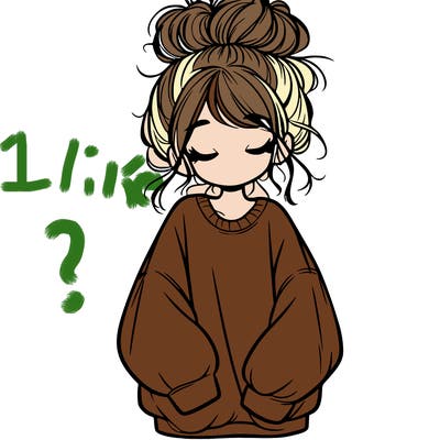 girl with baggy sweatshirt and messy bun