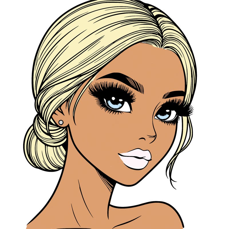 realistic girl with lashes