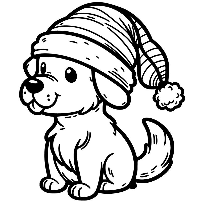 a dog wearing a christmas hat