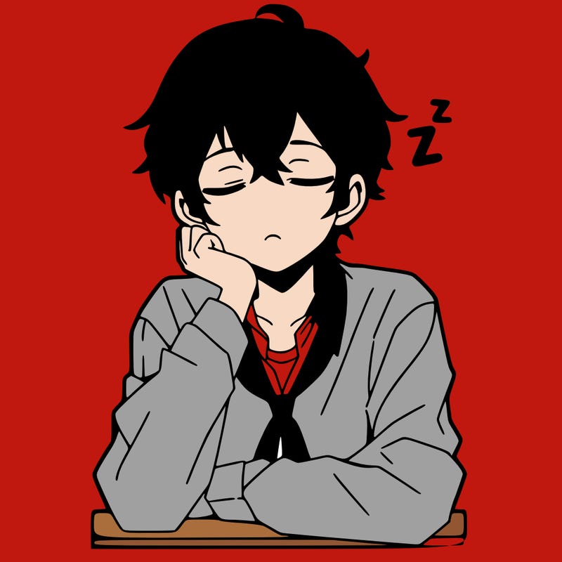 purple haired boy from mha look sleepy