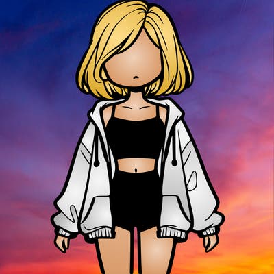 girl with a baggy sweatshirt that’s unzipped with a cropped tank top with leggings