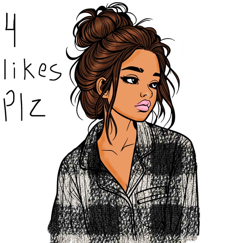 realistic woman with pajamas on and a messy bun