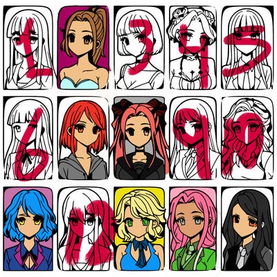 girls that look diffrent anime