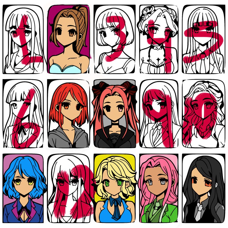 girls that look diffrent anime