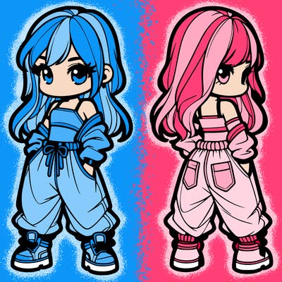 girl in crop top and baggy pants