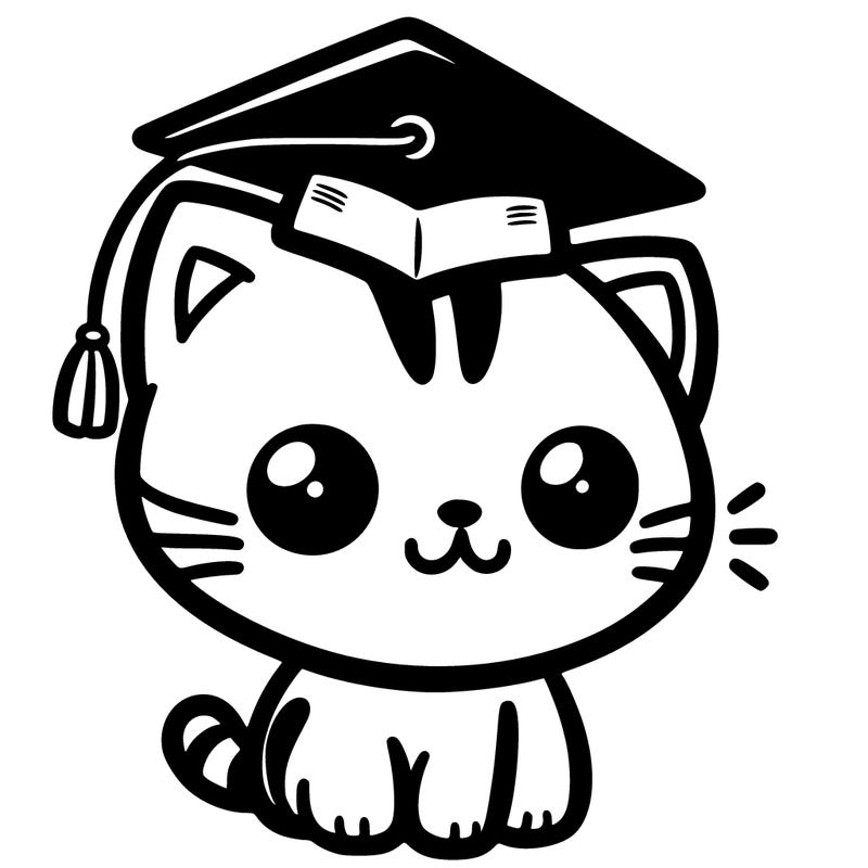 cat wearing graduation hat