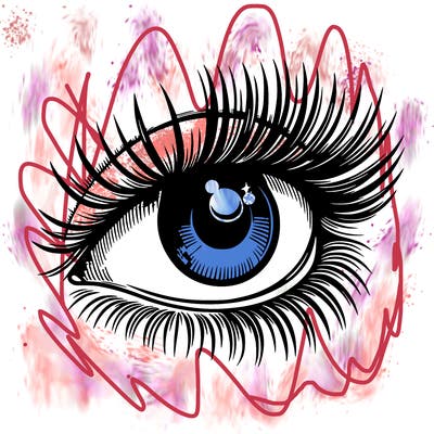 realistic eye long eylashes