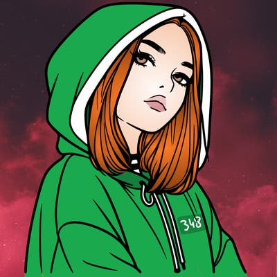 a realistic girl in a hoodie