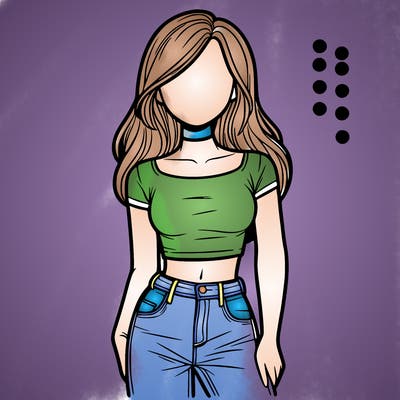 girl with a crop top and jeans
