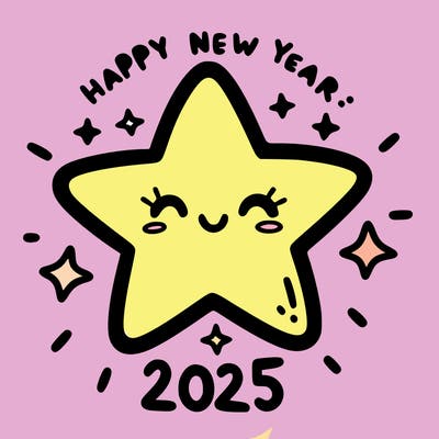 happy new year 2025 star wish