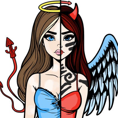 devil vs angel realistic girl