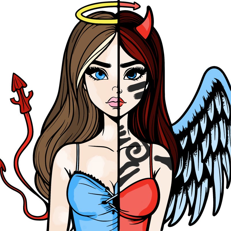devil vs angel realistic girl