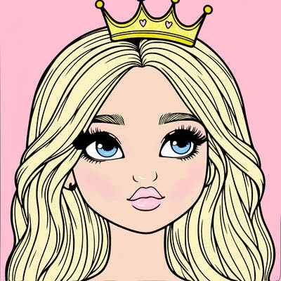 a realistic girl with a crown on