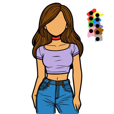 girl with a crop top and jeans