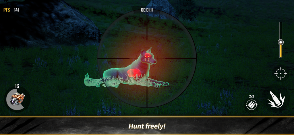 Hunt And Hook:Frontier - Thermal scope view of a wolf in Hunt and Hook Frontier