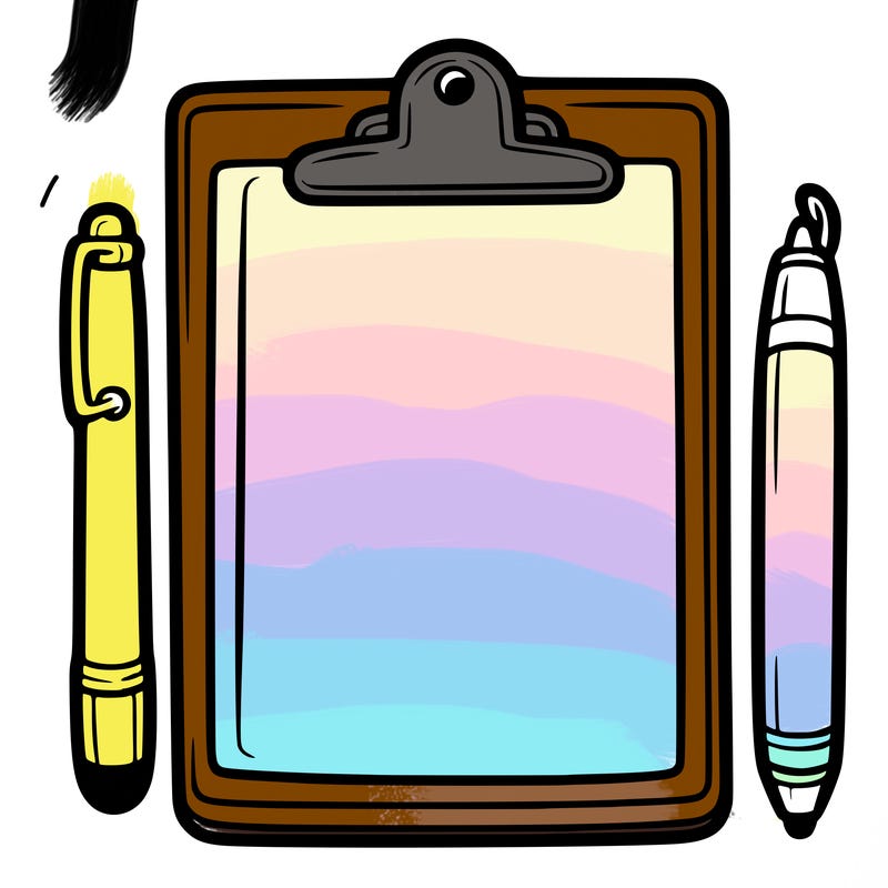 blank clip board with pen
