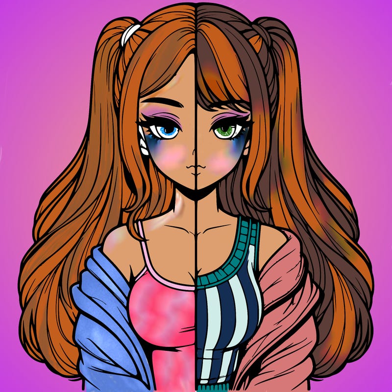realistic girl split