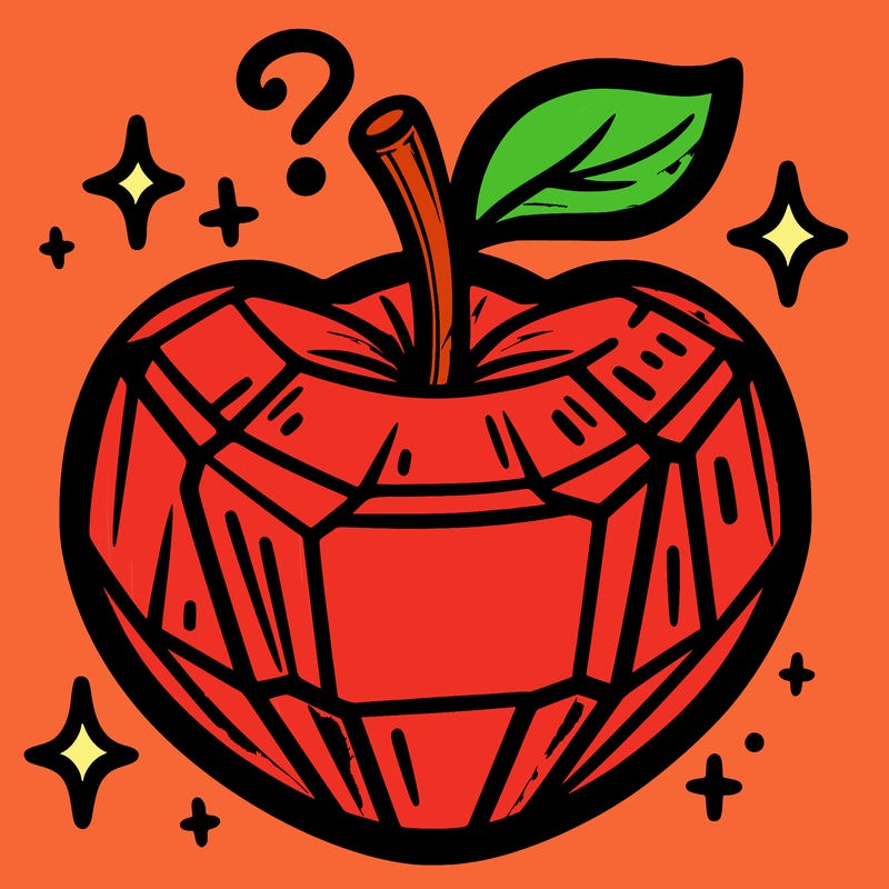 very shiny crystal apple