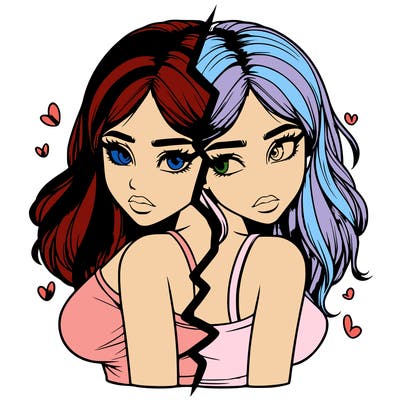 realistic girl split