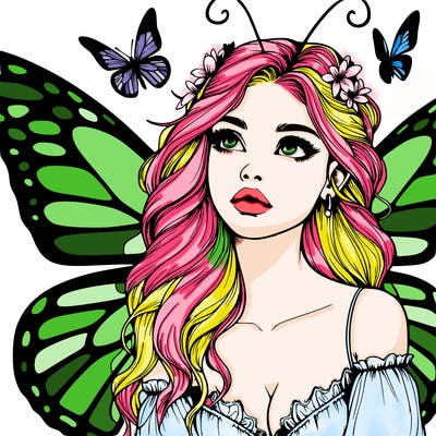 butterfly fairy realistic girl