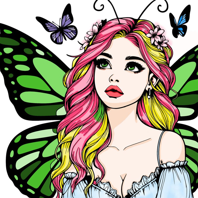 butterfly fairy realistic girl