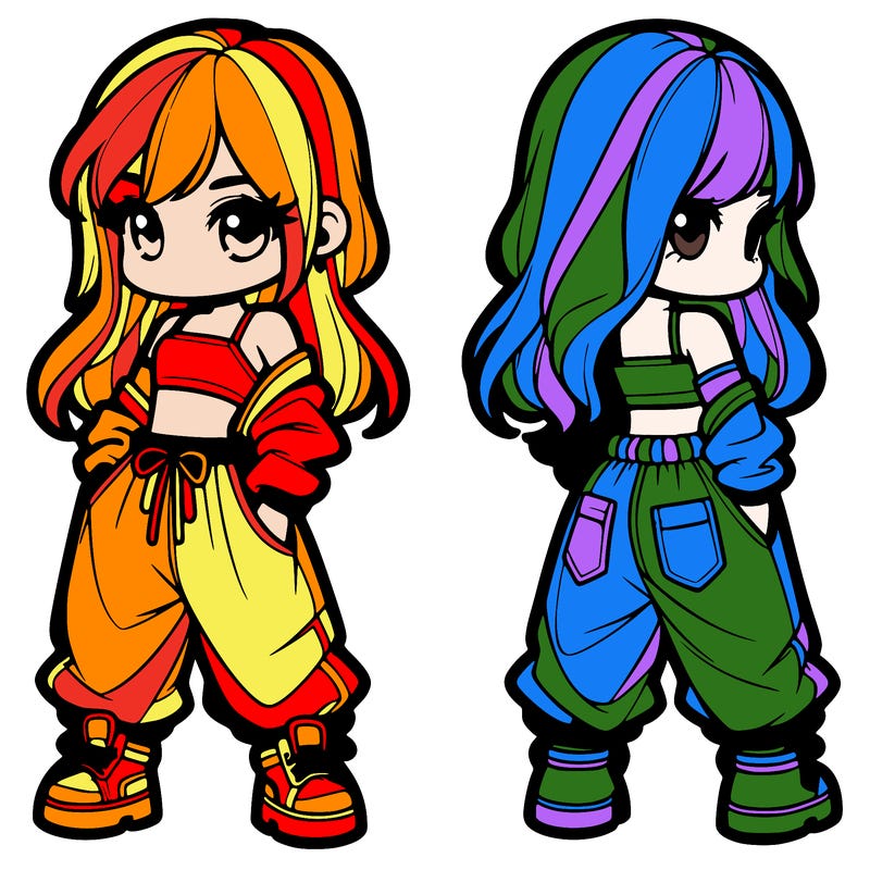 girl in crop top and baggy pants