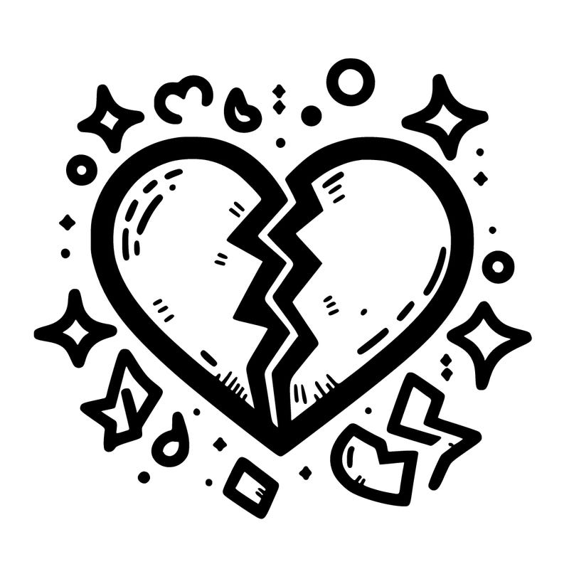 broken and sad heart