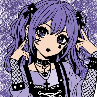 goth anime girl
