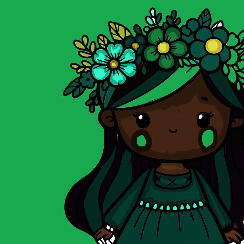 girl with flowers crown
