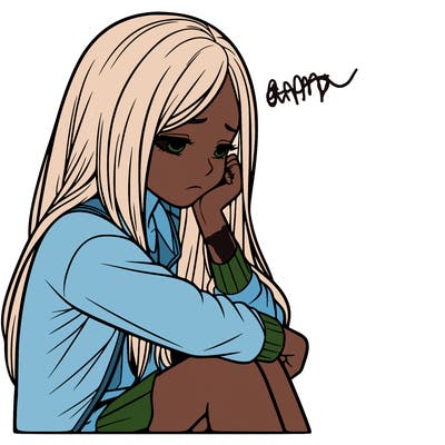 a realistic girl with depression