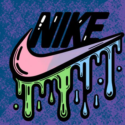 dripping nike logo