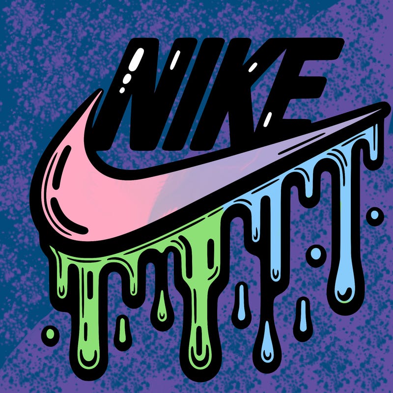 dripping nike logo