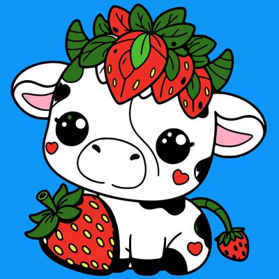 cute strawberry cow