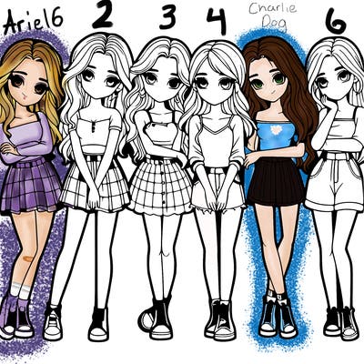 a group of girls realistic