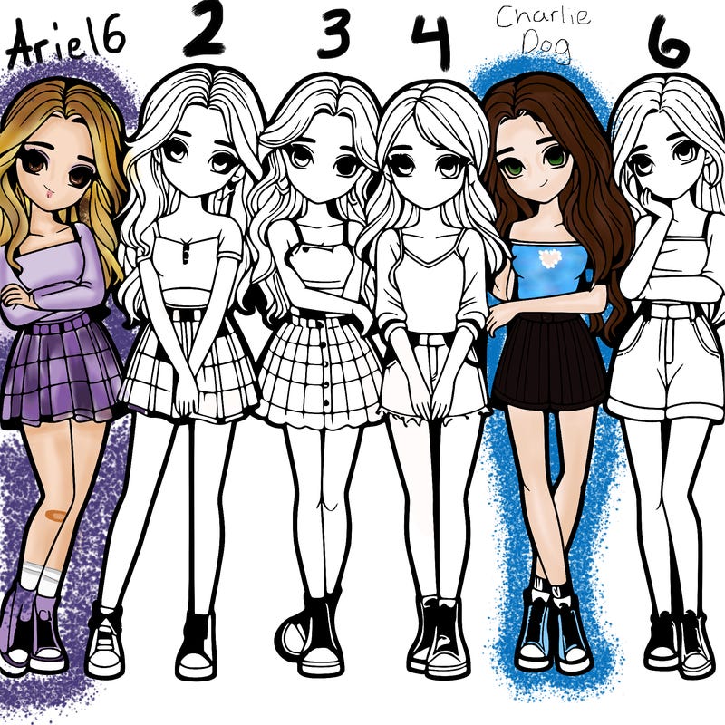 a group of girls realistic