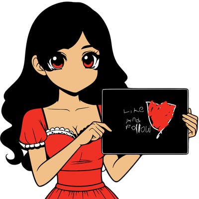 realistic pretty girl holding blank sign