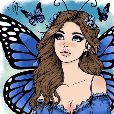 butterfly fairy realistic girl