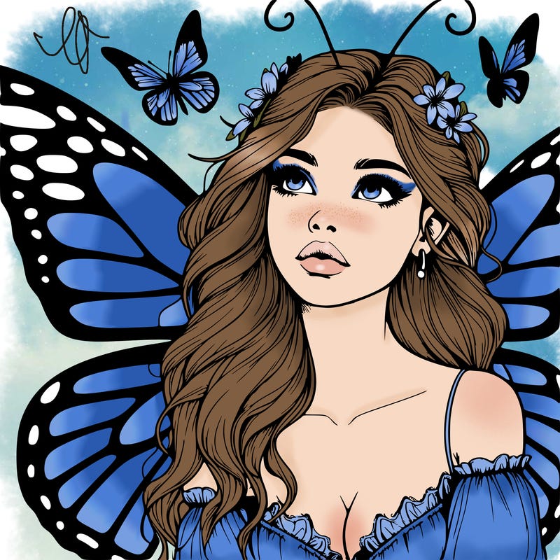 butterfly fairy realistic girl